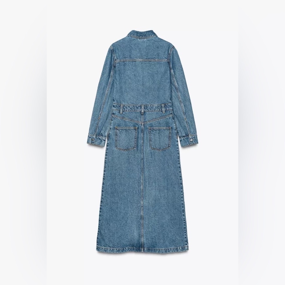 ZARA  NWT  Denim midi Dress - Picture 6 of 13
